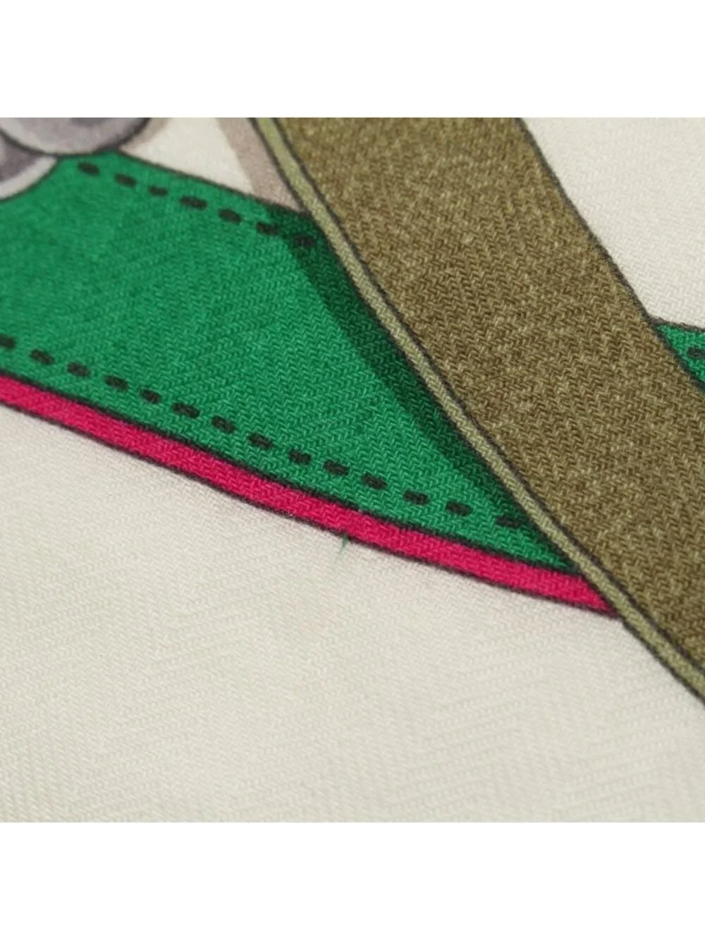 Hermes Triangle Jean la Promenade du Matin Morning Walk Cashmere Silk Scarf - Picture 7 of 10